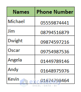phone numbers list