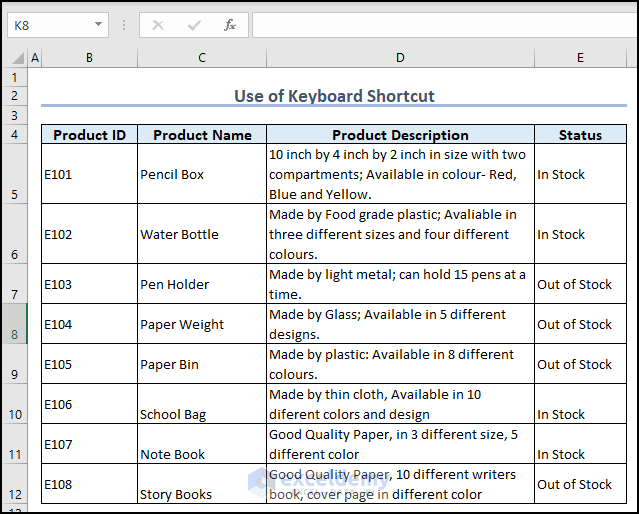 Wrapped Cell in Excel after Using Keyboard shortcut