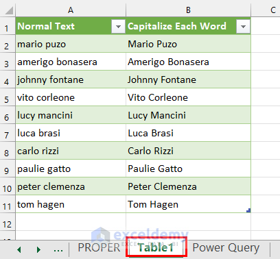 Result from Power Query