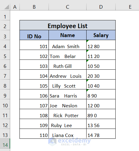 How to Find and Replace Space in Excel