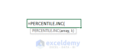 Basics of Excel PERCENTILE.INC Function