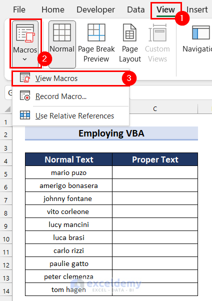 Using View Macros Feature