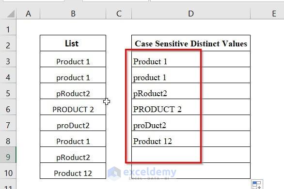 How to Extract Unique Items from a List in Excel
