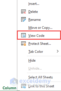 Selecting view code