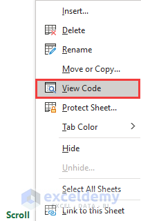 Opening view code