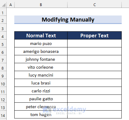 Dataset Modifying Manually