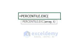 Basics of Excel PERCENTILE.EXC Function
