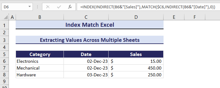 GIF of extracting the across multiple sheets