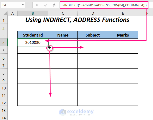 INDIRECT, ADDRESS Functions