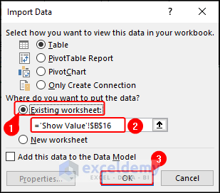 importing query table into existing worksheet