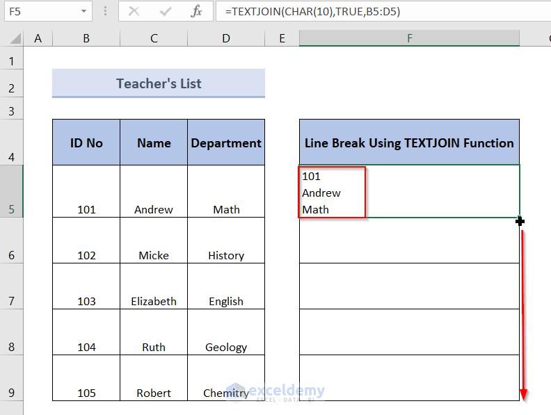 How to Insert New Line in Cell Formula in Excel