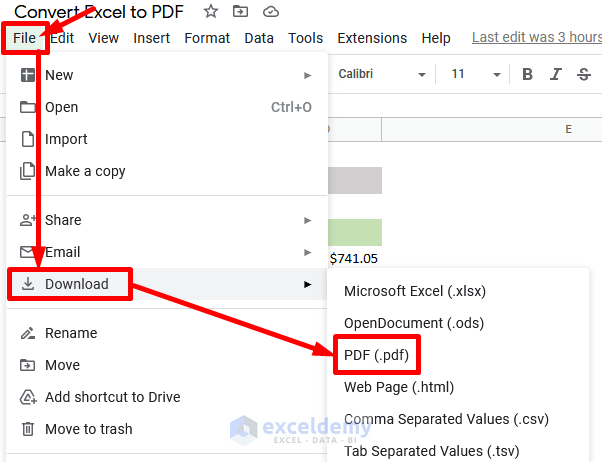 Use Google Sheets to Convert Spreadsheet to PDF with the Existing Formatting