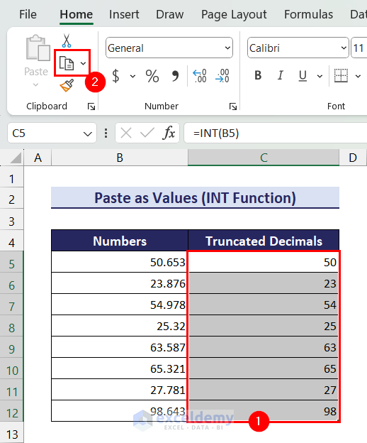 Copying Truncated Values