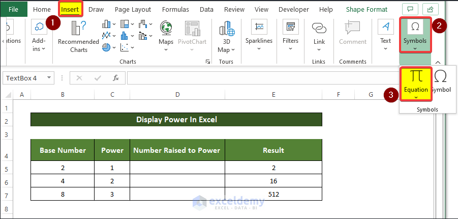 Utilizing the Superscript Format Command in Format Cell Option to Display Power in Excel