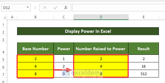 Display Power in Excel Utilizing Custom Formatting