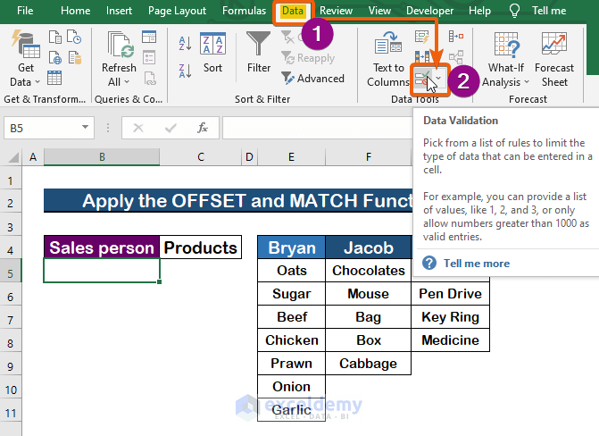 Suitable Ways to Change Drop Down List Based On Cell Value in Excel