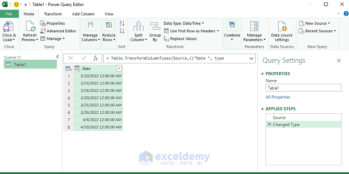 Utilizing Power Query to Display Day of Week from Date in Excel