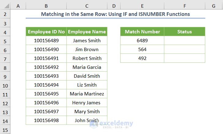 Using IF and ISNUMBER Functions