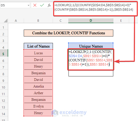 Combine the LOOKUP and COUNTIF Functions to Extract Data 