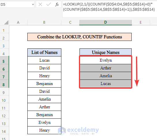 Combine the LOOKUP and COUNTIF Functions to Extract Data 
