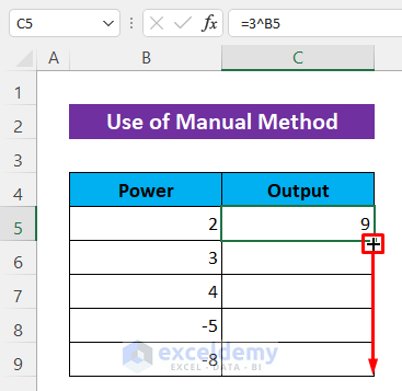 Manually Set Scientific Notation to Powers of 3 in Excel
