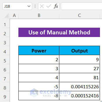 Manually Set Scientific Notation to Powers of 3 in Excel