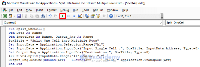 Embed VBA Macros to Break Data from One Cell into Multiple Rows in Excel
