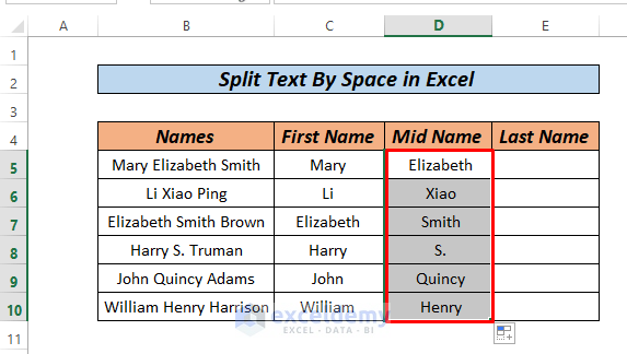 Excel Split Text by Space Formula LEFT FIND RIGHT SEARCH