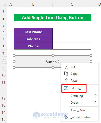 Embed VBA to Add New Lines in MsgBox Using Button