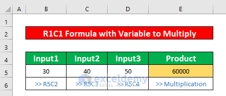 Perform Multiplication Using R1C1 Formula with Variable in Excel VBA