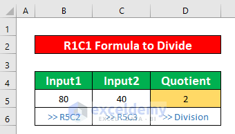 Use R1C1 Formula with Variable to Divide in Excel VBA