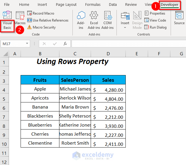 Rows property
