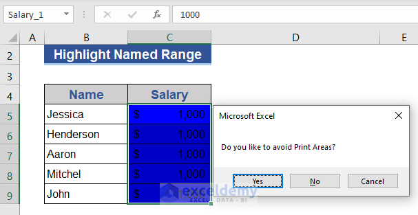Delete a Named Range Using Excel VBA