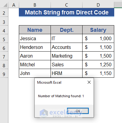 Excel VBA Code with Range and Text Input to Count the Match