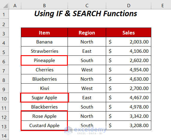 Excel conditional formatting partial text match