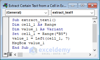 Use VBA Left Function to Extract Text from Left Side of Cell and Display in a Message Box