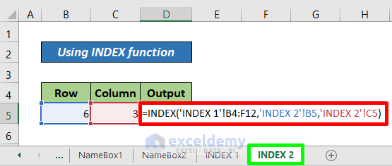 Extract Data from Excel Sheet with INDEX Function