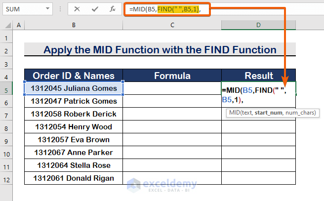 Suitable Ways to Extract Text After First Space in Excel