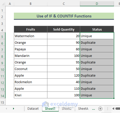 Use Excel Formula to Get Duplicates and Copy to Different Sheet