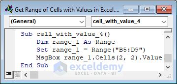 Get Value of Specific Cells from a Range in Excel
