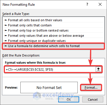 Use a Formula to Highlight from Top to Bottom in Excel