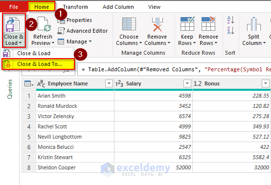 Utilizing Power Query to Remove Percentage Symbol in Excel