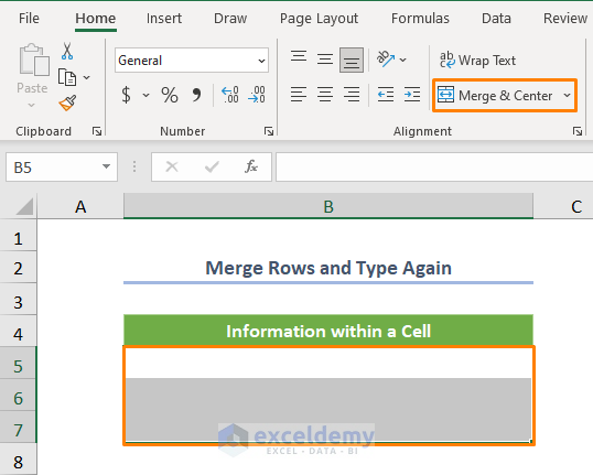 How to Create Rows within a Cell in Excel Merging Rows