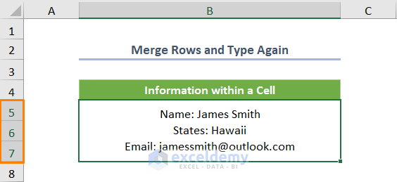 How to Create Rows within a Cell in Excel Merging Rows