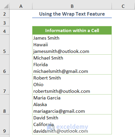 How to Create Rows within a Cell in Excel Using Wrap Text Feature