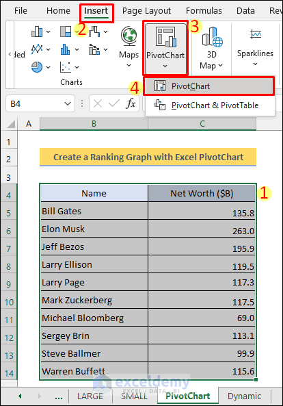 Create a Ranking Graph with Excel PivotChart