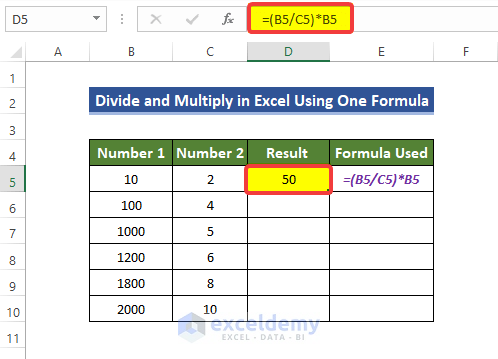 Using Traditional Division and Multiplication Formula