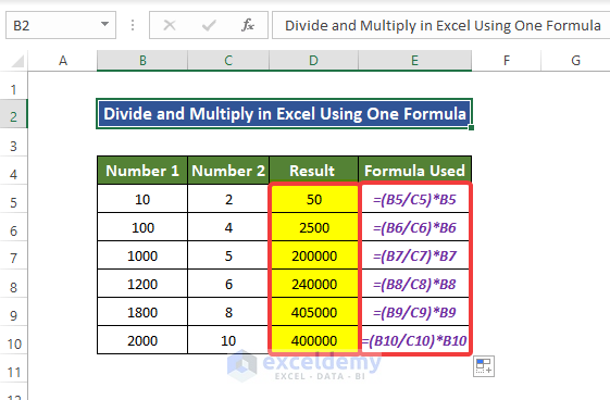 Using Traditional Division and Multiplication Formula