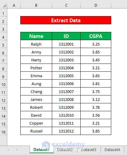 how to extract data from one sheet to another in excel using vba