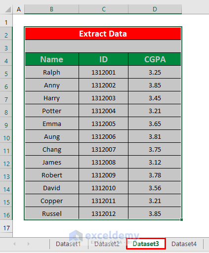 Use the Copy Paste Command in VBA Code to Extract Data from One Sheet to Another in Excel